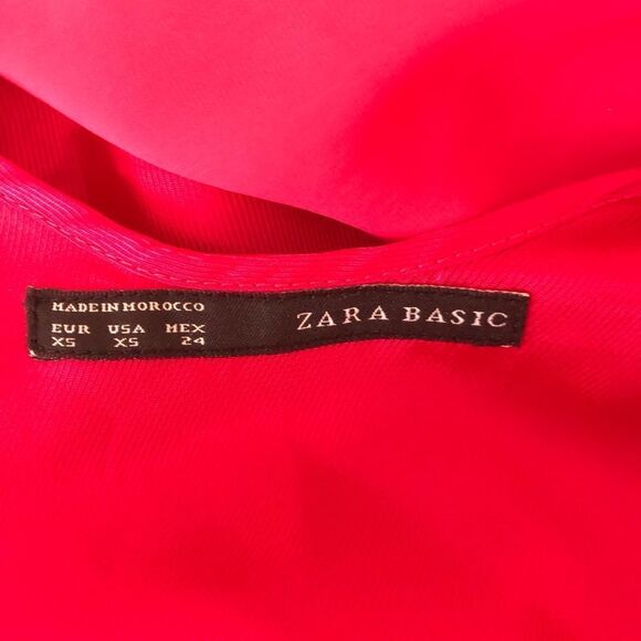 Zara Red Colored Sleeveless Sheath with Back Drape Dress XS - Picture 12 of 14